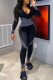 Grey Sexy Print Patchwork Solid zipper Blend Long Sleeve V Neck Jumpsuits