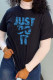 Black Fashion Casual Print Patchwork O Neck T-Shirts