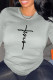 Grey Casual Street Print Patchwork O Neck Tops