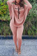 Pink Casual Letter Print Asymmetrical Turtleneck Long Sleeve Two Pieces