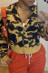 Green Fashion Casual Print Patchwork Zipper Hooded Collar Outerwear
