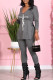 Grey Casual Print Patchwork O Neck Sleeveless Two Pieces