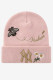 Pink Fashion Casual Embroidery Patchwork Hat