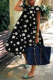 Black Casual Print Patchwork O Neck Cake Skirt Dresses