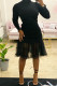 Black Fashion Casual Solid Patchwork Turtleneck Long Sleeve Dresses
