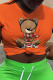 Orange Street Cute Character Patchwork O Neck T-Shirts