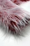 White Artificial fur One word collar Long Sleeve Solid Long Sleeve Tops