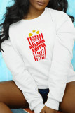 Yellow Casual Street Print Patchwork Letter O Neck Tops