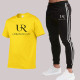 Yellow Fashion Sportswear Print Patchwork O Neck Short Sleeve Two Pieces