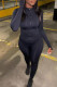 Black Fashion Casual Solid Basic Zipper Collar Long Sleeve Two Pieces