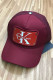 Burgundy Fashion Casual Letter Patchwork Hat