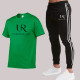 Green Fashion Sportswear Print Patchwork O Neck Short Sleeve Two Pieces