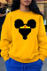 Yellow Casual Street Print Patchwork O Neck Tops