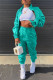 Blue Fashion Casual Solid Cardigan Pants Long Sleeve Two Pieces