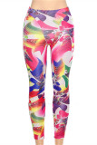 Colour Fashion Casual Print Basic Skinny High Waist Pencil Trousers