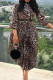 Multicolor Fashion Casual Print Asymmetrical Long Sleeve Dresses