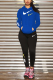 Blue Casual Print Letter Hooded Collar Long Sleeve Two Pieces