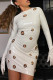 White Sexy Casual Solid Hollowed Out O Neck Long Sleeve Dresses