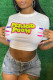 White Casual Print Patchwork T-Shirts