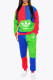 Green Fashion Casual Print Patchwork Hooded Collar Long Sleeve Two Pieces