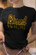Black Casual Street Print Patchwork Letter O Neck T-Shirts