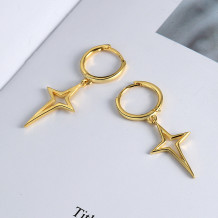 Gold Fashion Street Solid The Stars Earrings