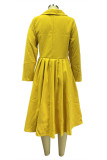 Red Elegant Solid Patchwork Turndown Collar Outerwear