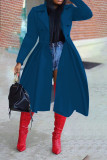 Red Elegant Solid Patchwork Turndown Collar Outerwear