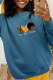 Blue Casual Daily Print Patchwork O Neck Tops