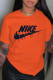 Orange Fashion Casual Print Patchwork O Neck T-Shirts
