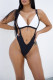 White Fashion Sexy Patchwork Solid Hollowed Out Backless Swimwears