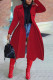 Red Elegant Solid Patchwork Turndown Collar Outerwear