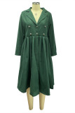 Red Elegant Solid Patchwork Turndown Collar Outerwear