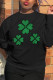 Black Fashion Casual Character Patchwork O Neck Tops