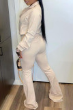 Pink Casual Solid Zipper Turndown Collar Long Sleeve Two Pieces