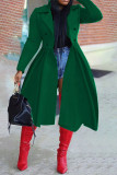 Red Elegant Solid Patchwork Turndown Collar Outerwear