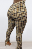 Coffee Sexy Print Patchwork Boot Cut Mid Waist Speaker Full Print Bottoms