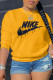 Yellow Fashion Sportswear Print Patchwork O Neck Tops