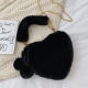 Black Fashion Casual Heart Chain Strap Solid Crossbody Bag