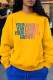 Yellow Work Sportswear Gradual Change Patchwork O Neck Tops
