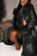 Black Sexy Solid Patchwork Turndown Collar Outerwear