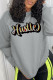 Grey Fashion Street Print Patchwork O Neck Tops