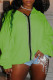 Green Fashion Casual Solid Hollowed Out Backless Hooded Collar Outerwear
