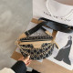 Brownness Fashion Street Letter Patchwork Chains Bags