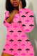 Pink Living Print V Neck Rompers