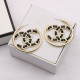 Black Fashion Simplicity Letter Patchwork Earrings