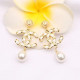 White Fashion Simplicity Letter Patchwork Earrings
