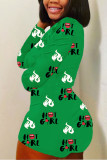 Green Living Print V Neck Rompers
