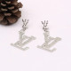 White Fashion Simplicity Letter Patchwork Earrings
