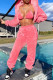 Pink Fashion Casual Solid Basic Hooded Collar Long Sleeve Three-piece Set